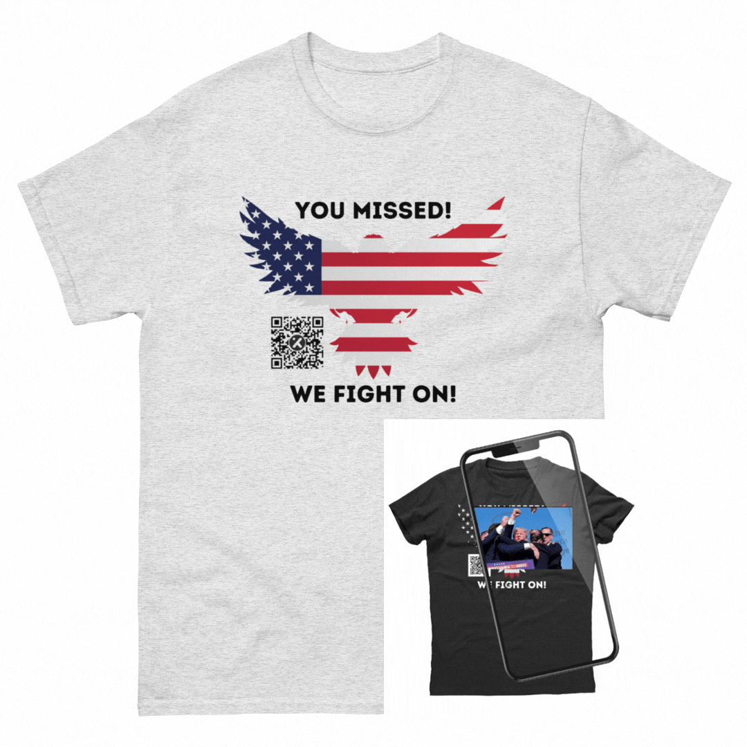 You Missed! We Fight On! Eagle - Trump and Elon (Light Shirt Collection)