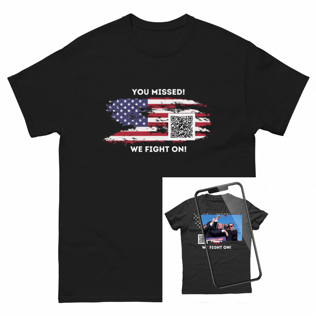 You Missed! We Fight On! Flag - Trump and Elon (Light Shirt Collection)