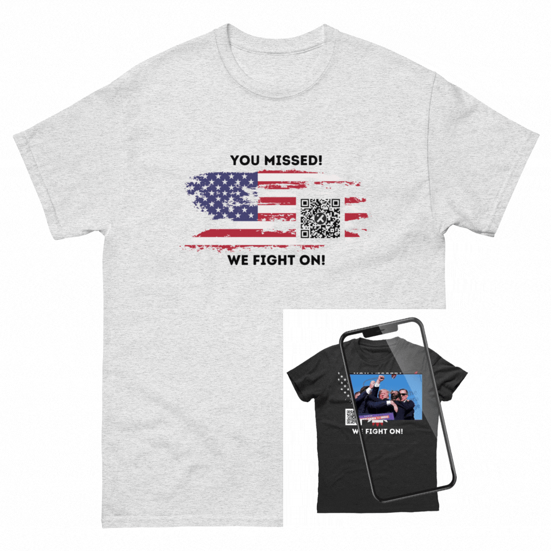 You Missed! We Fight On! Flag - Trump and Elon (Light Shirt Collection)